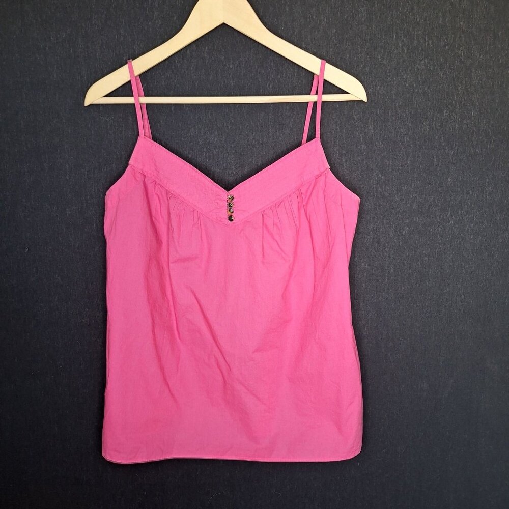 💙 J.Crew Pink Lightweight 100% Cotton Tank Top Size M Adjustable Straps Flowy R